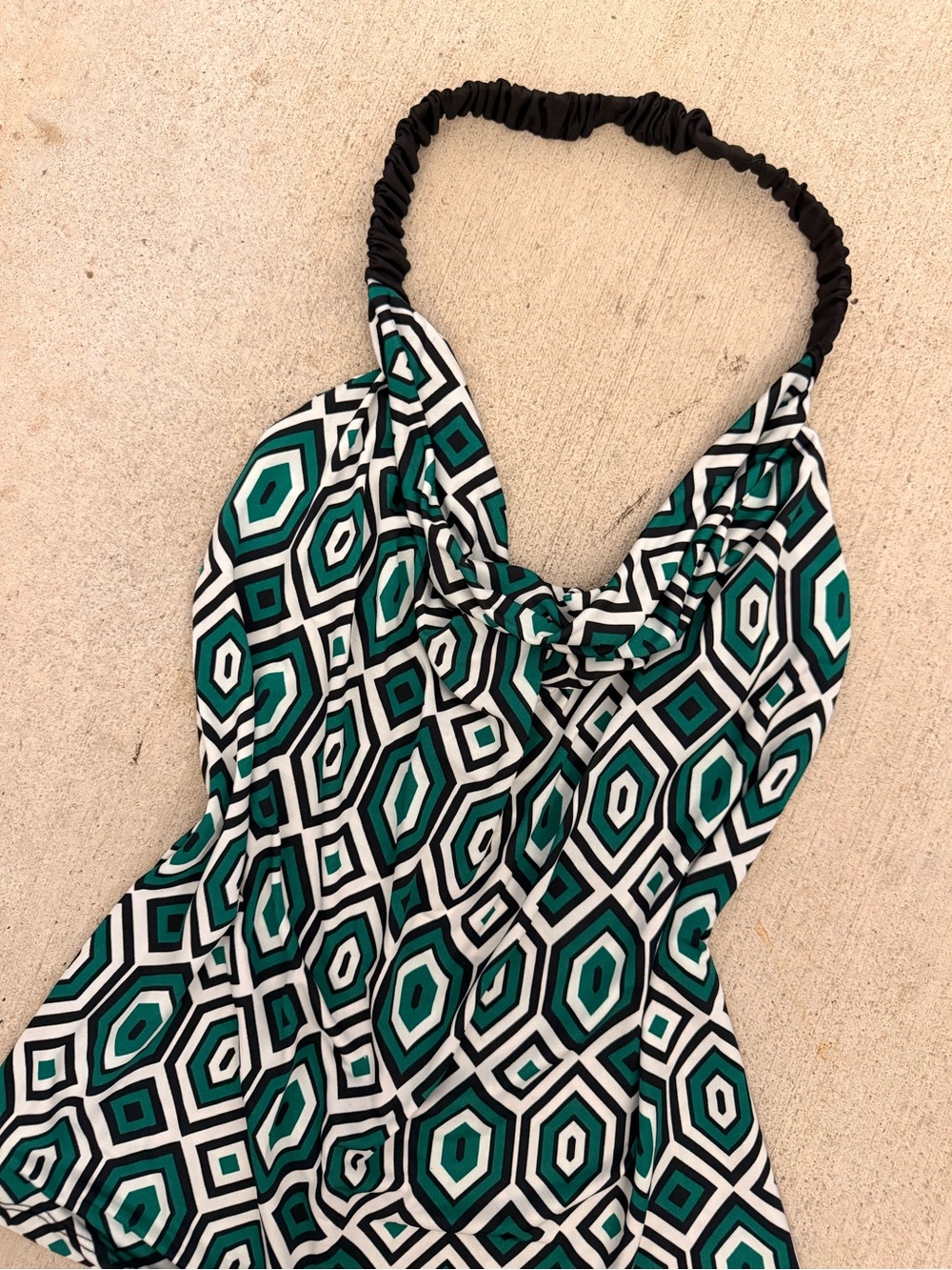 NWT Dots Geometric Cowl Neck Top